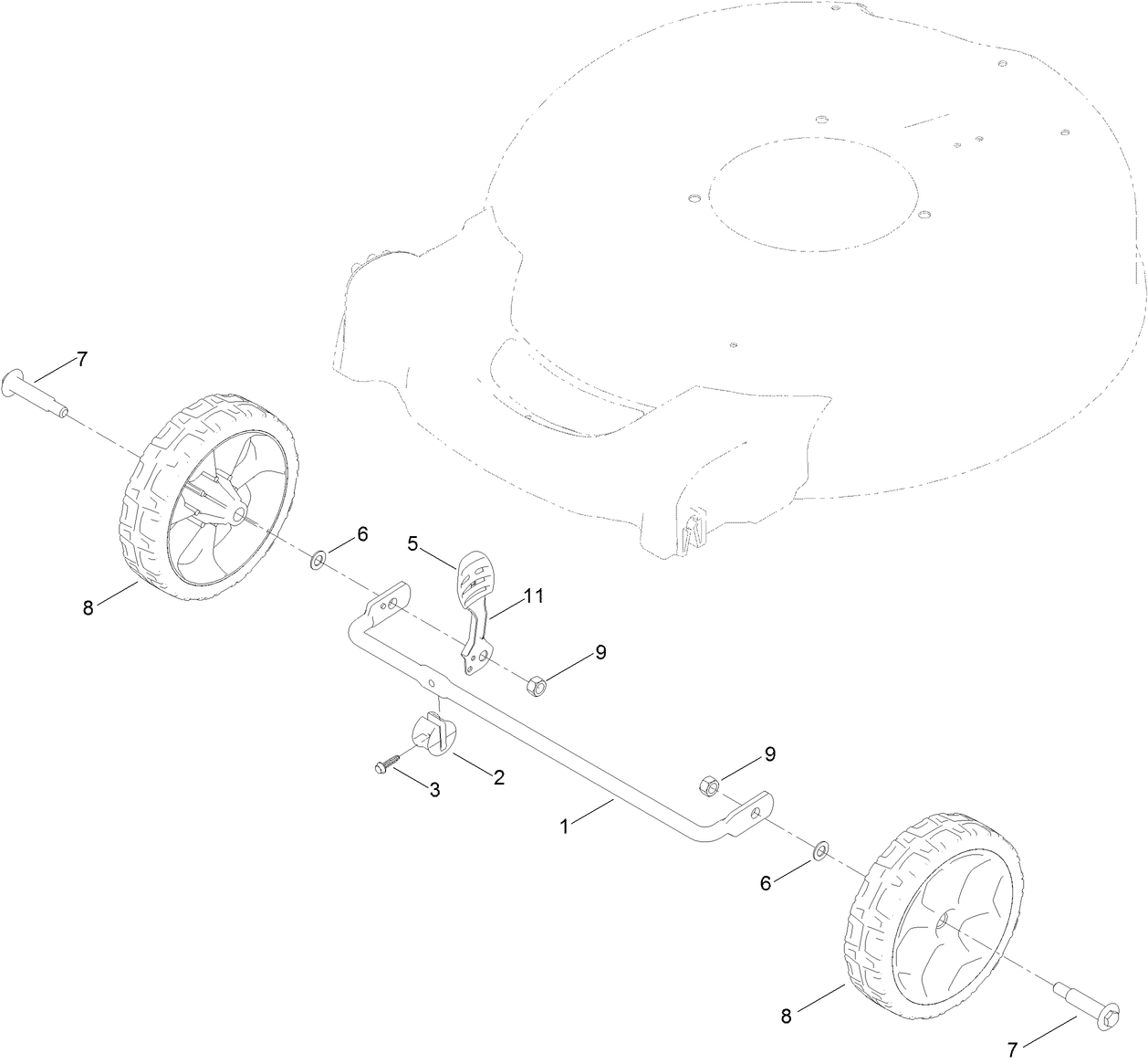 Front Wheel and Height-of-Cut Assembly