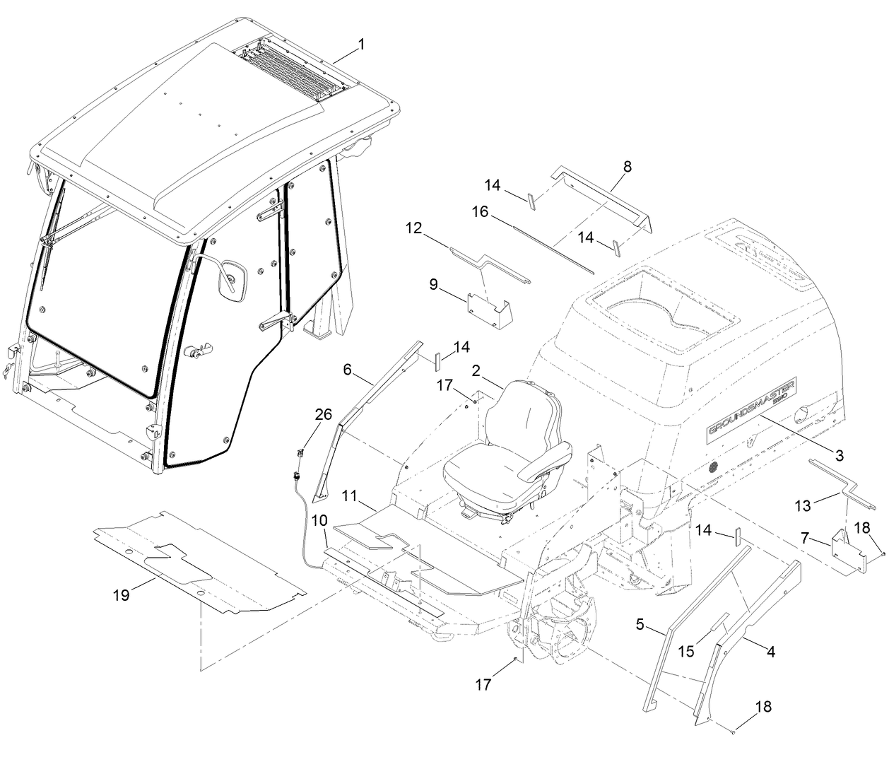 Cab Mounting Assembly  For Cab Model Only