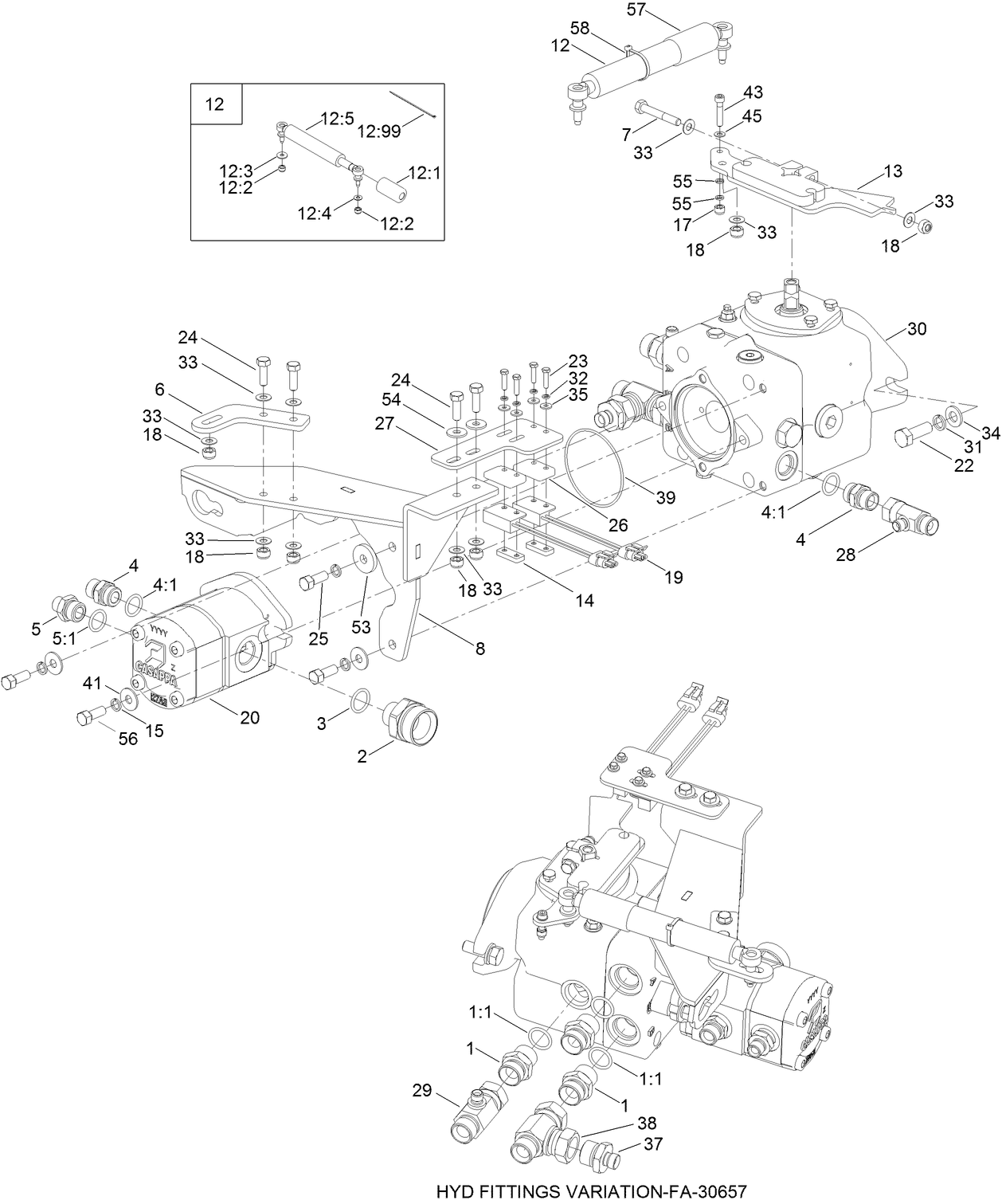 Transmission and Tandem Pump Assembly