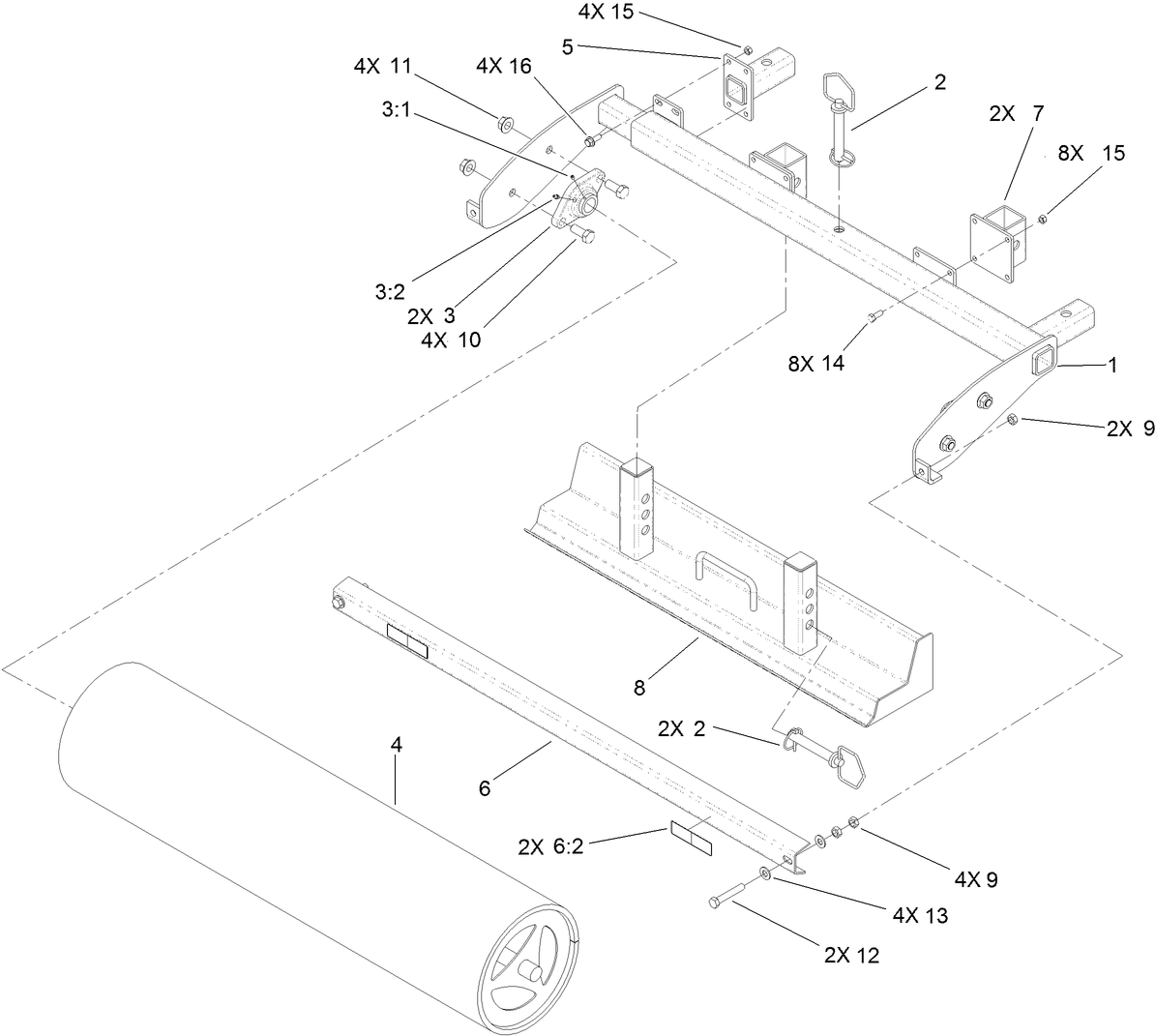 Roller Frame and Grader Assembly