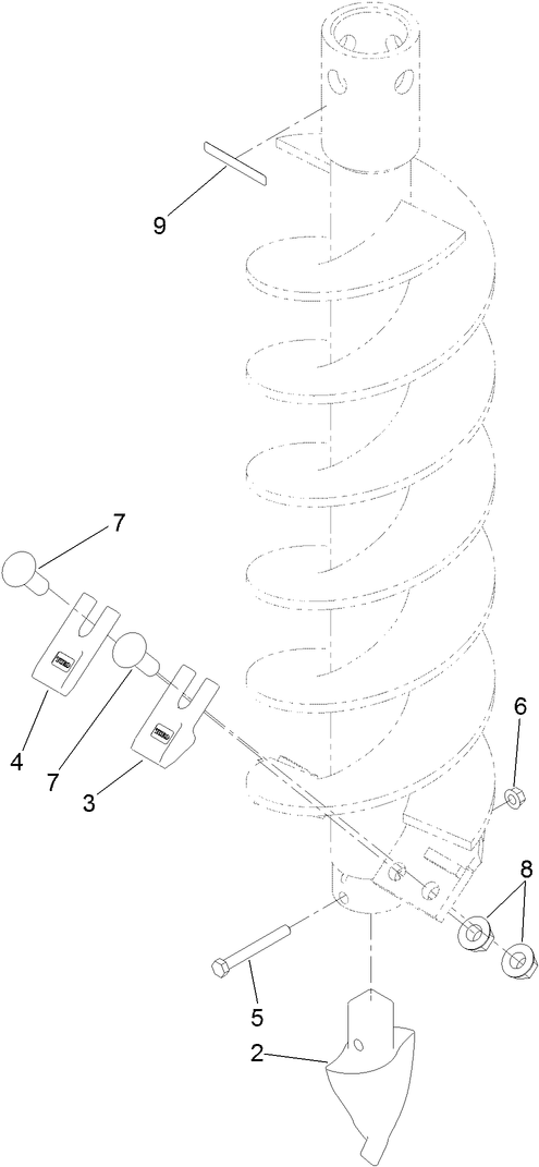 9-Inch Full-Flight Auger Bit Assembly