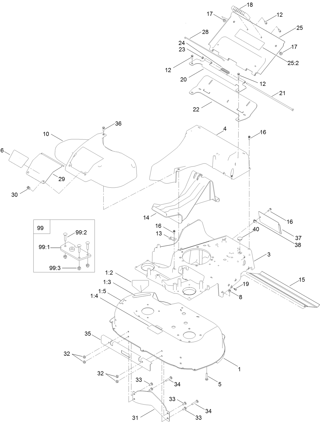 Deck, Frame and Chute Assembly