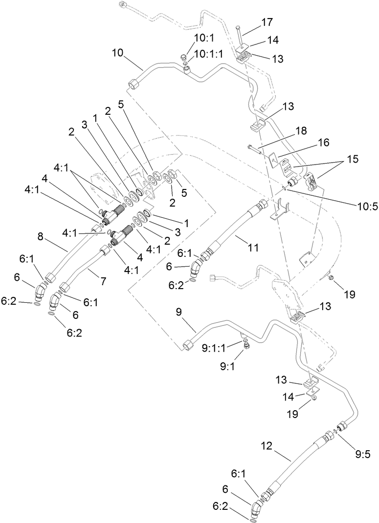 Traction Drive Hydraulic Line Assembly