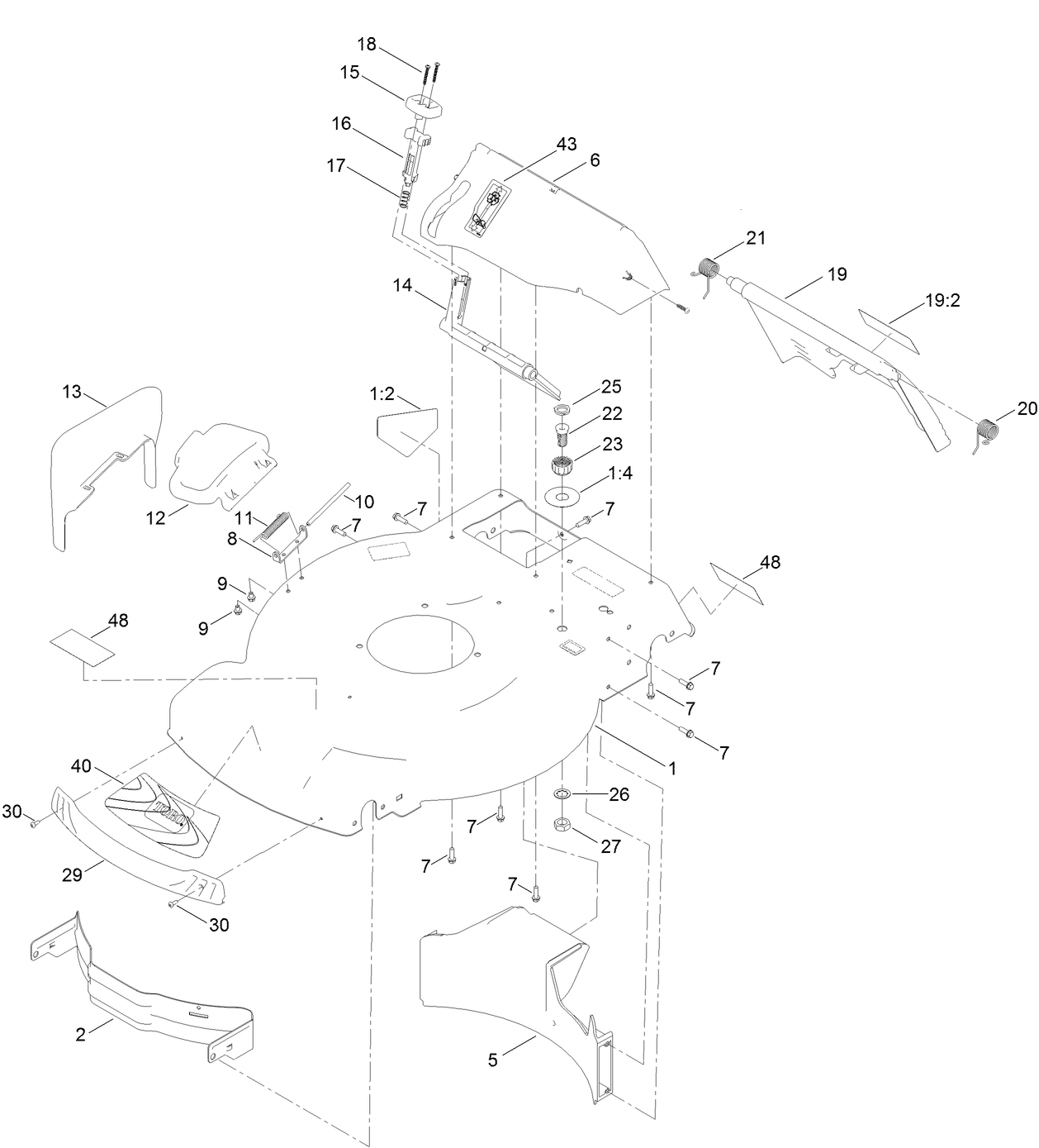 Deck, Side Chute and Rear Door Assembly