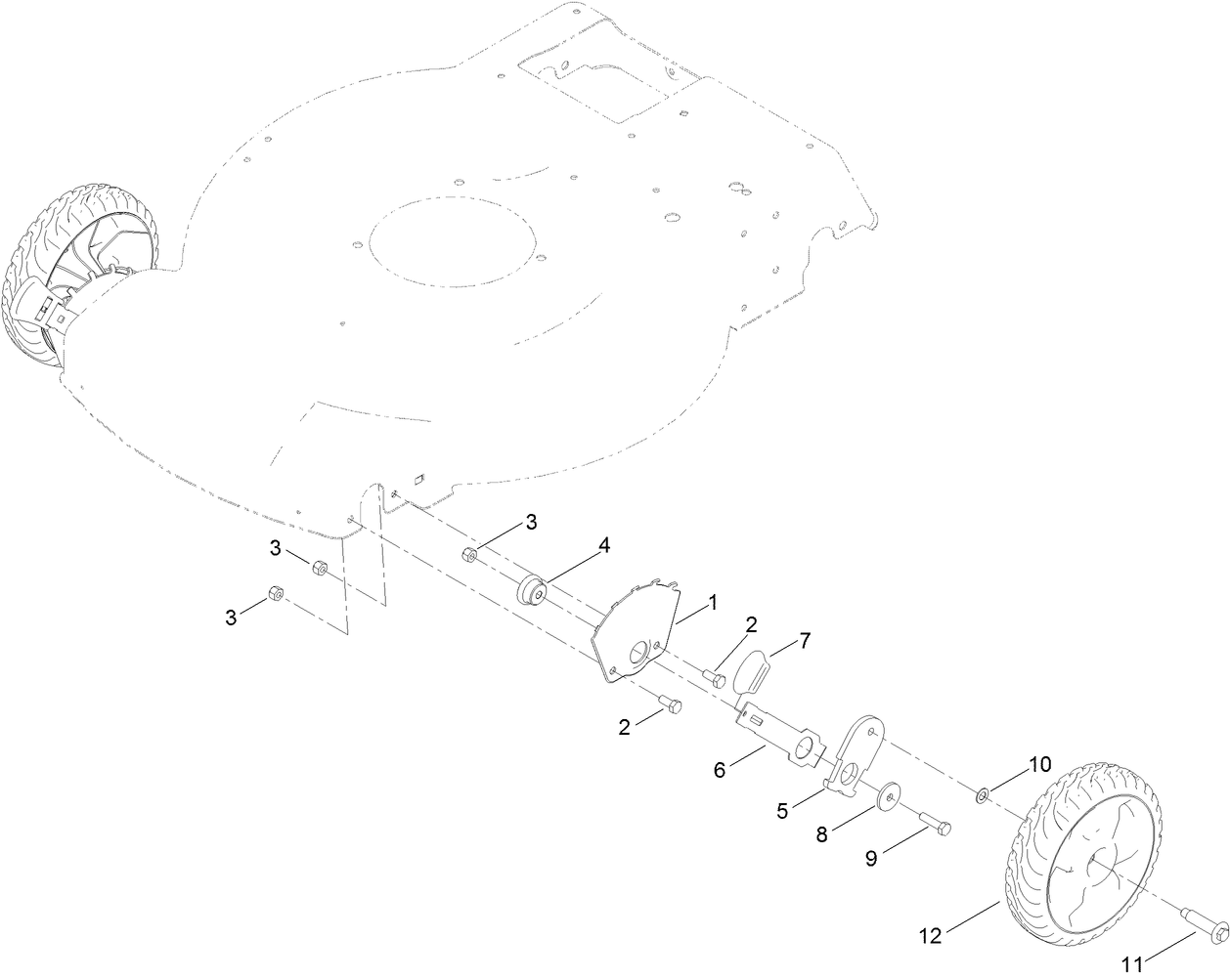 Front Wheel and Height-of-Cut Assembly