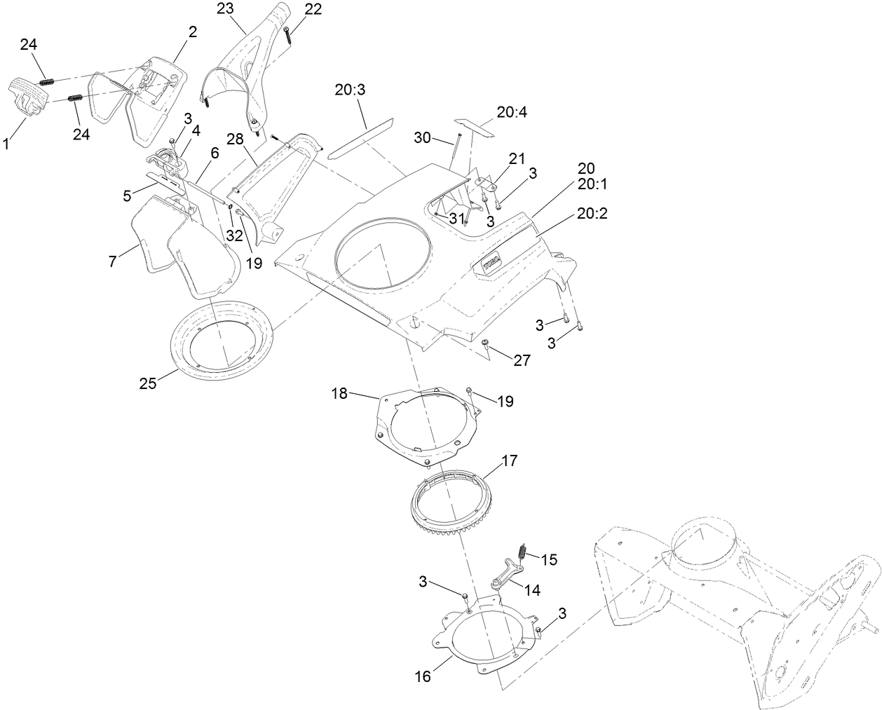 Shroud and Chute Assembly