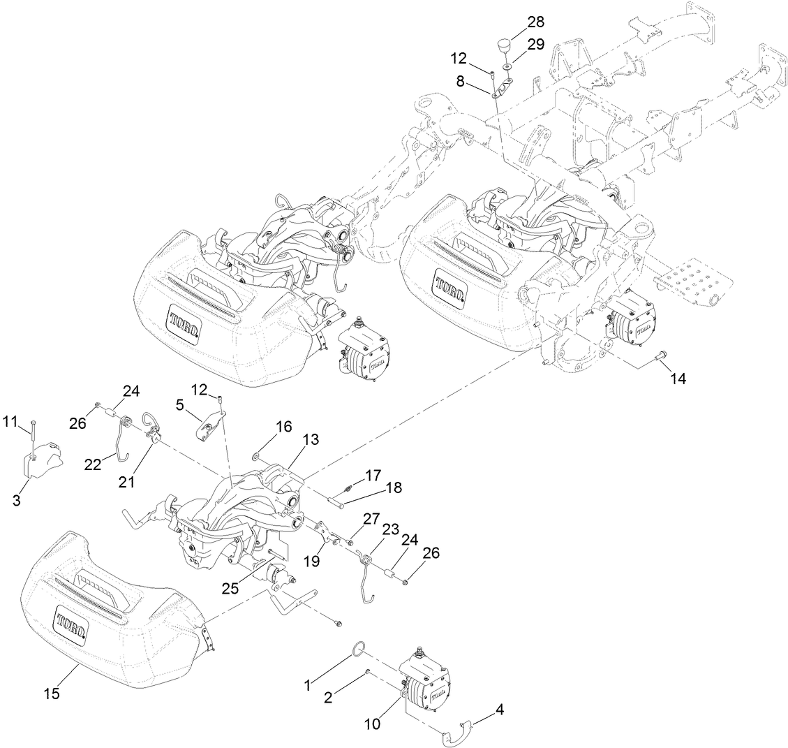 Suspension, Reel Motor and Basket Assembly