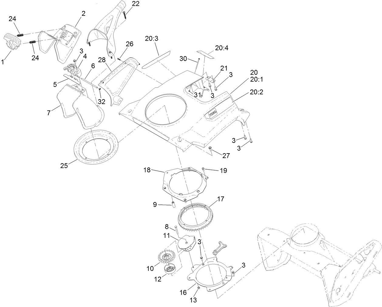 Shroud and Chute Assembly