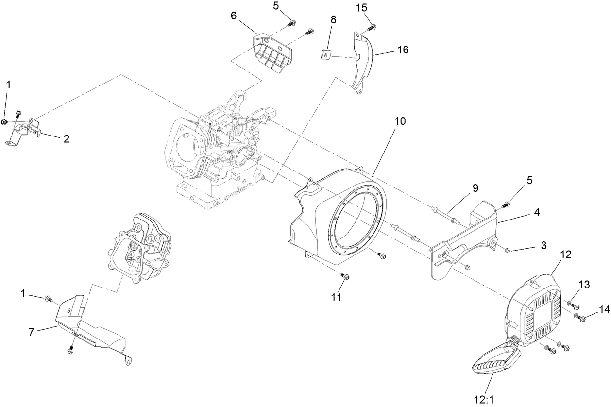 Blower Housing and Shrouds Assembly