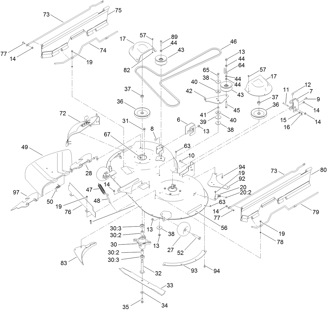 42 Inch Deck Assembly
