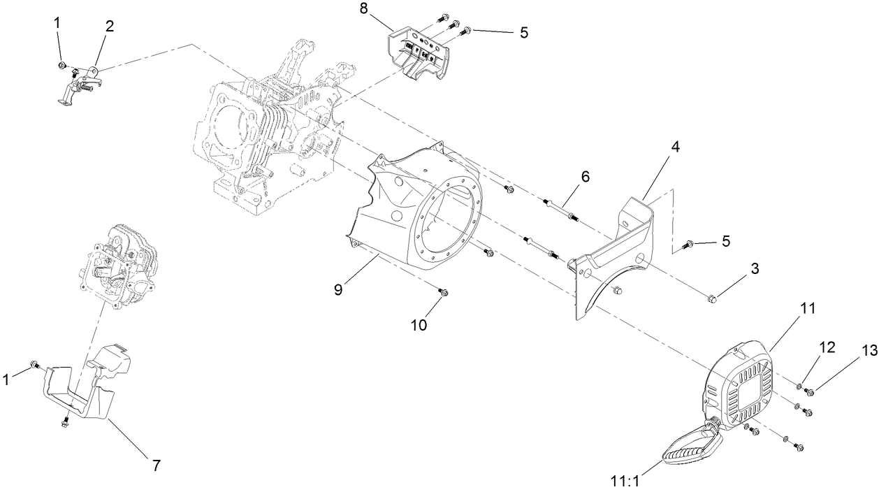 Blower Housing and Shrouds Assembly