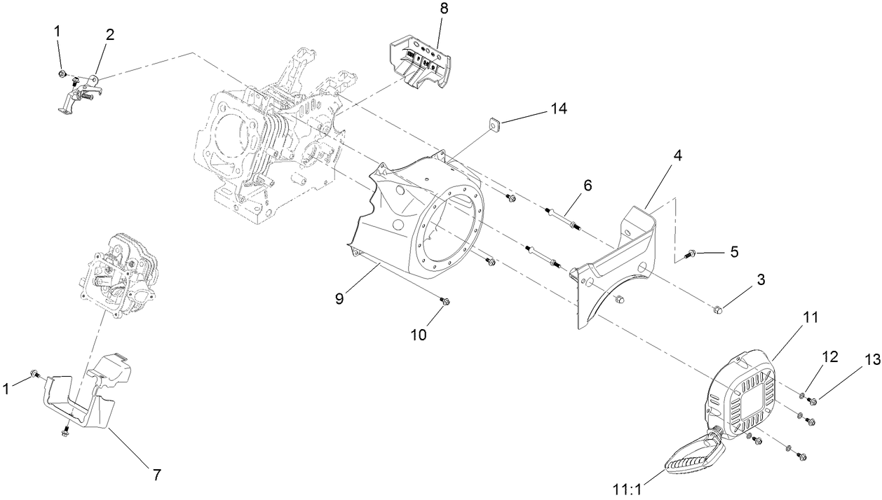 Blower Housing and Shrouds Assembly
