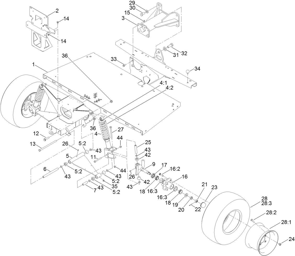 Front Frame and Suspension Assembly