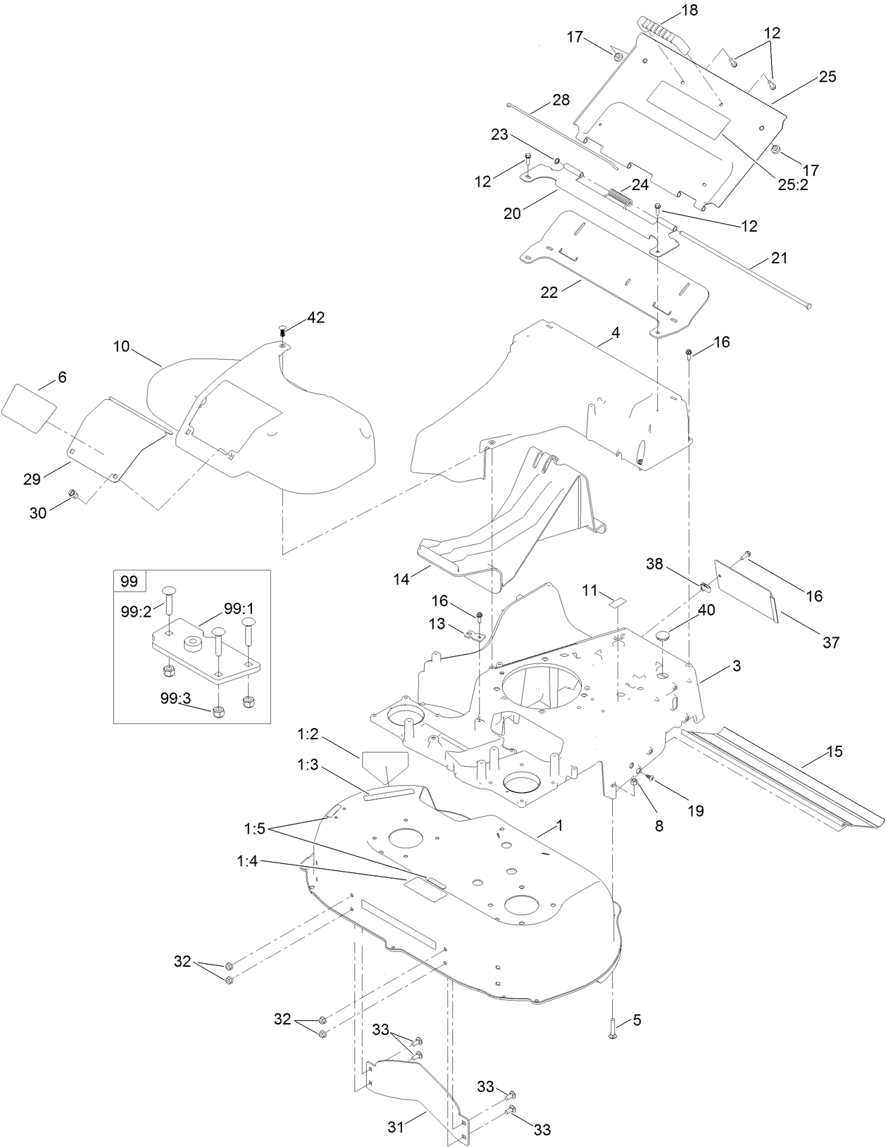 Deck, Frame and Chute Assembly