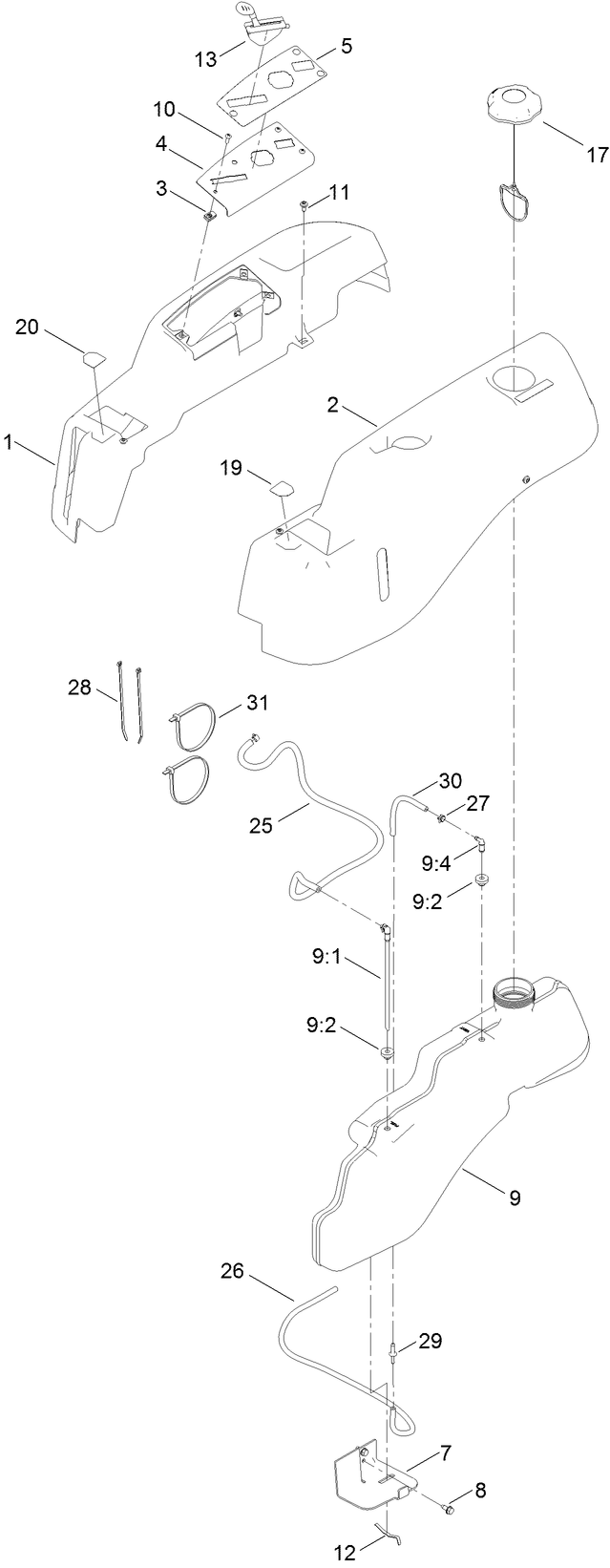 Body Styling and Fuel Tank Assembly