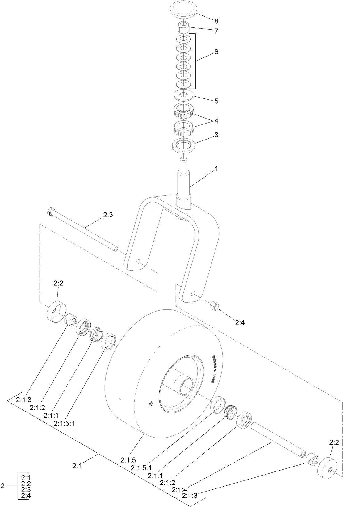 Caster Fork and Wheel Assembly