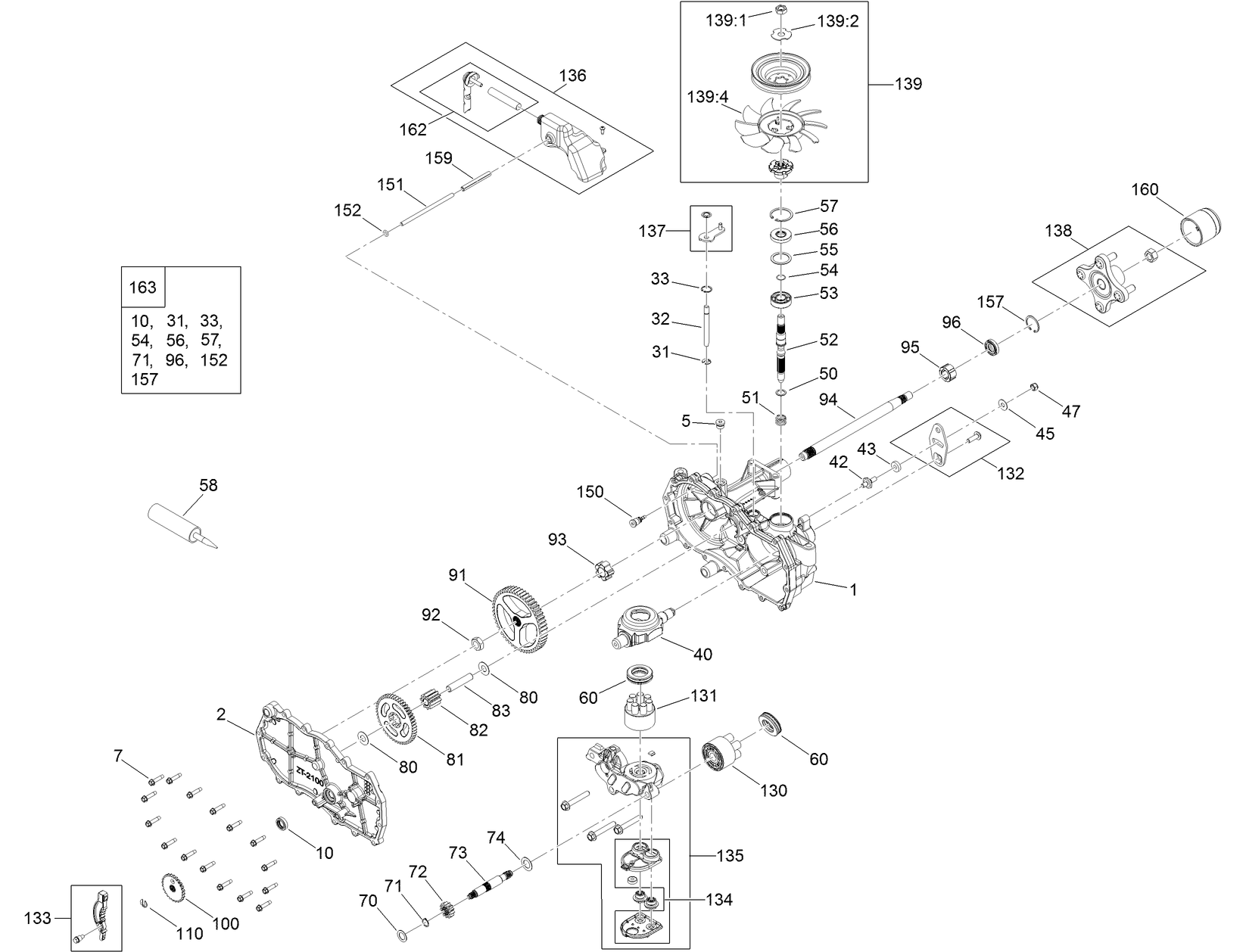 RH Hydro Transmission Assembly No. 139-7451
