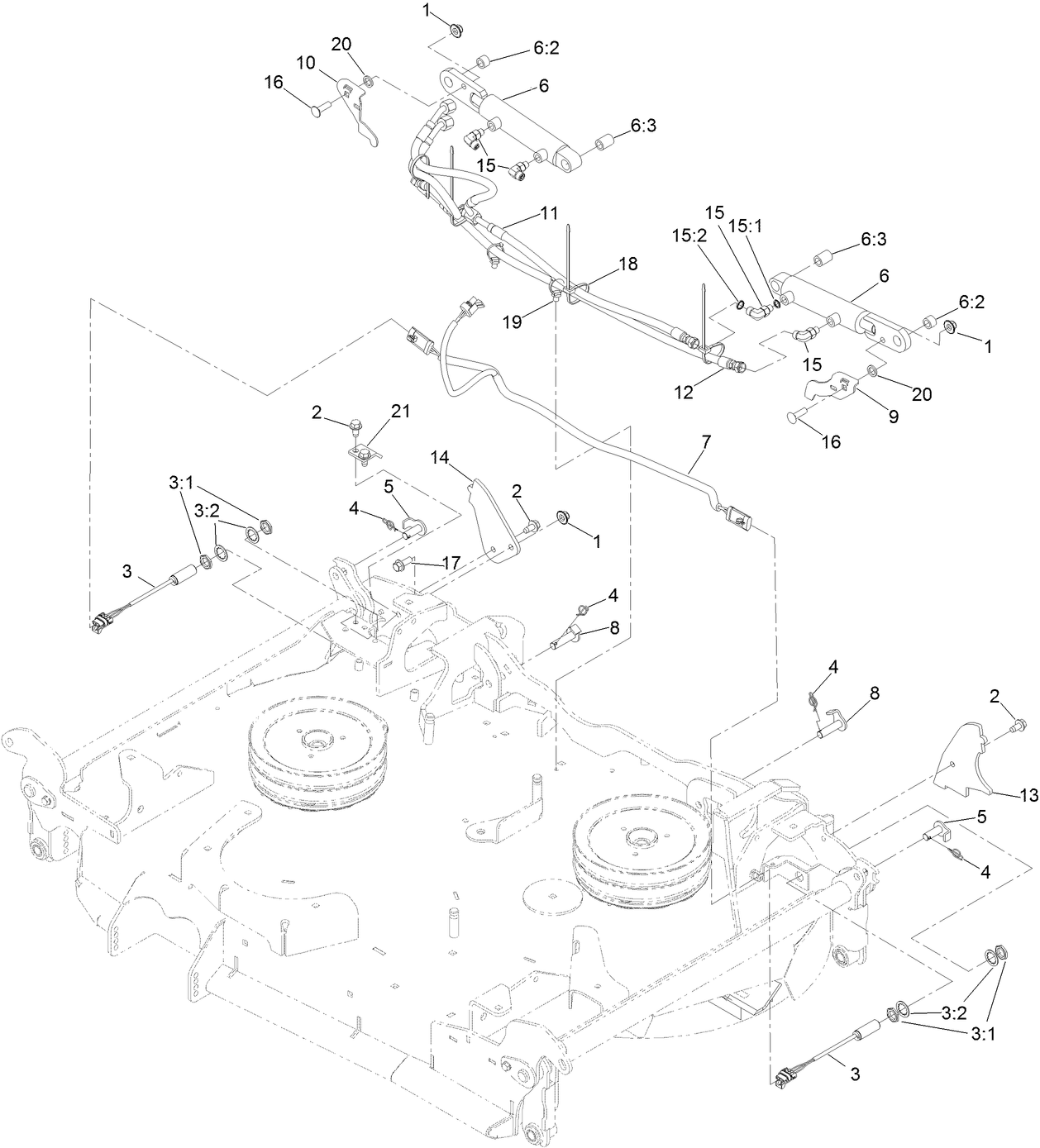 Center Deck Hydraulic and Electrical Assembly