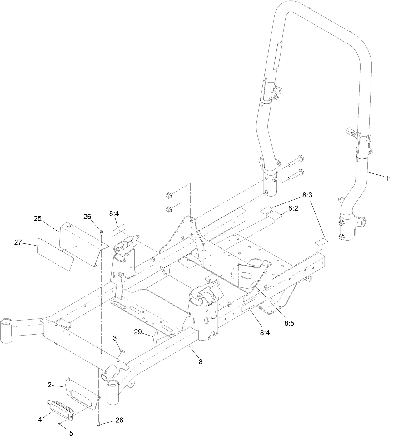 Frame and Roll-Over Protection System Assembly