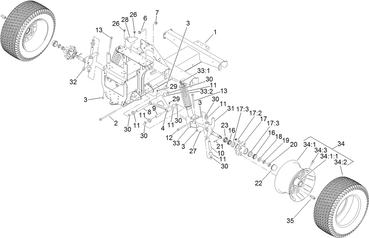 Front Frame and Suspension Assembly