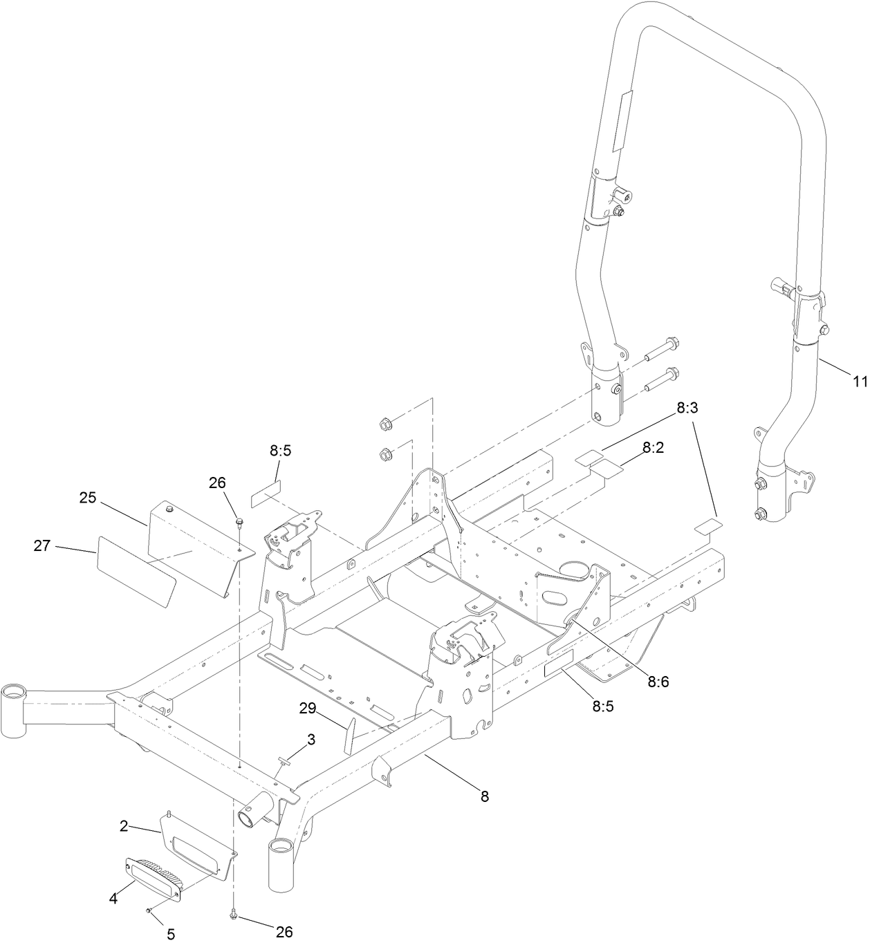 Frame and Roll-Over Protection System Assembly