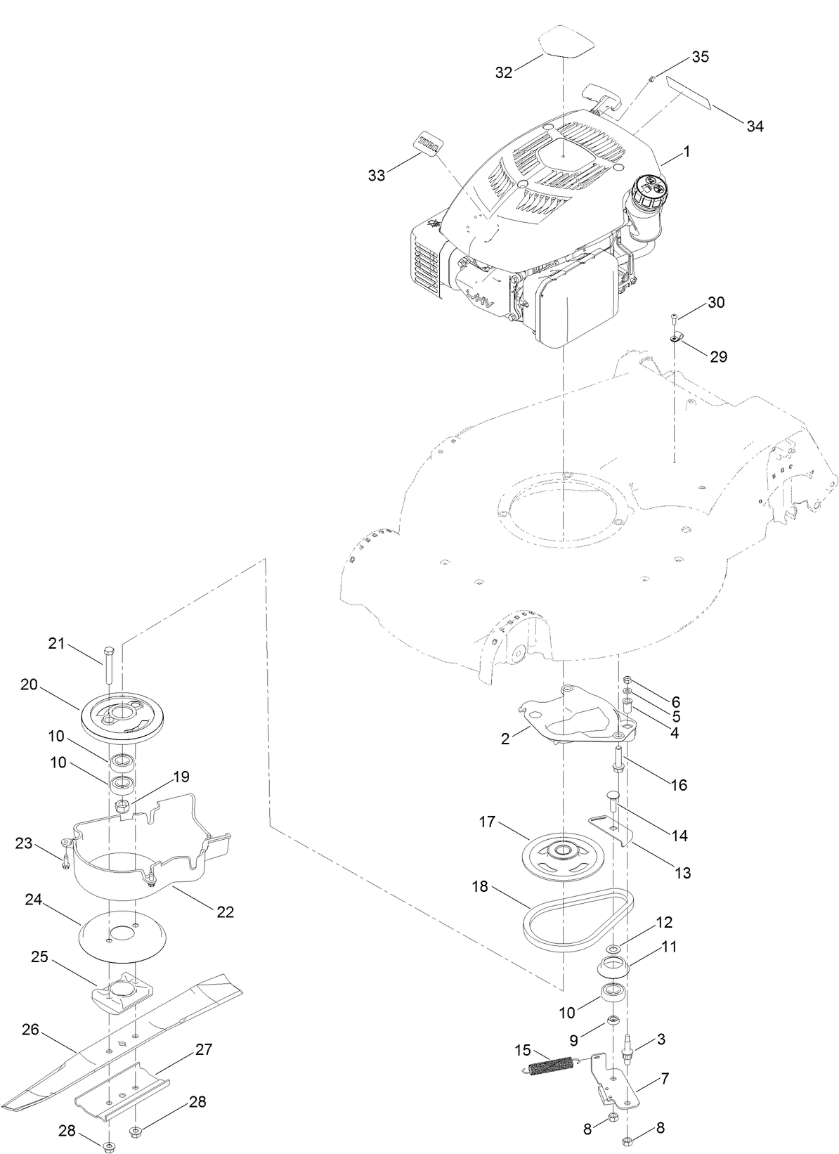 Engine and Blade Assembly