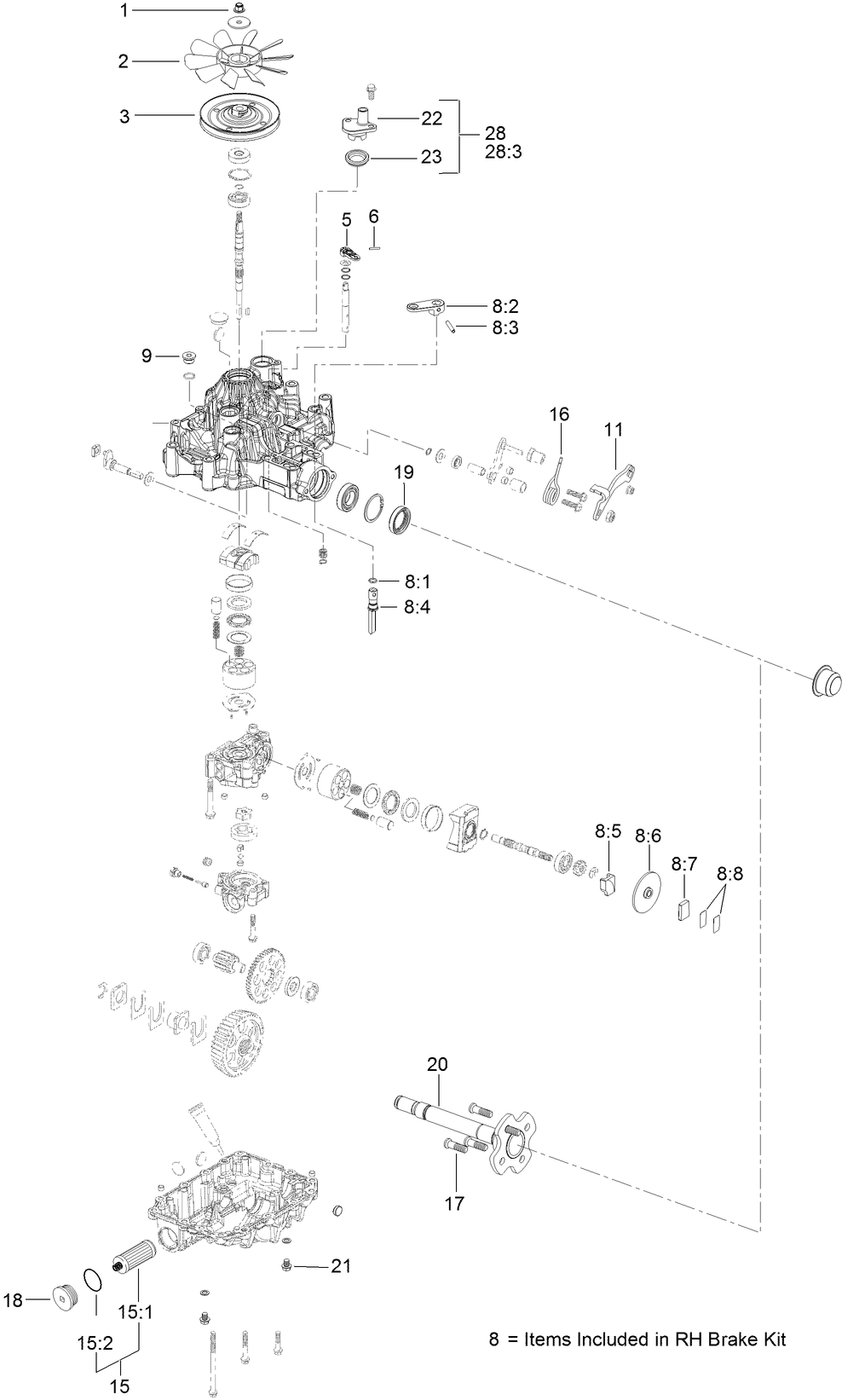 RH Transmission Assembly No. 138-5839