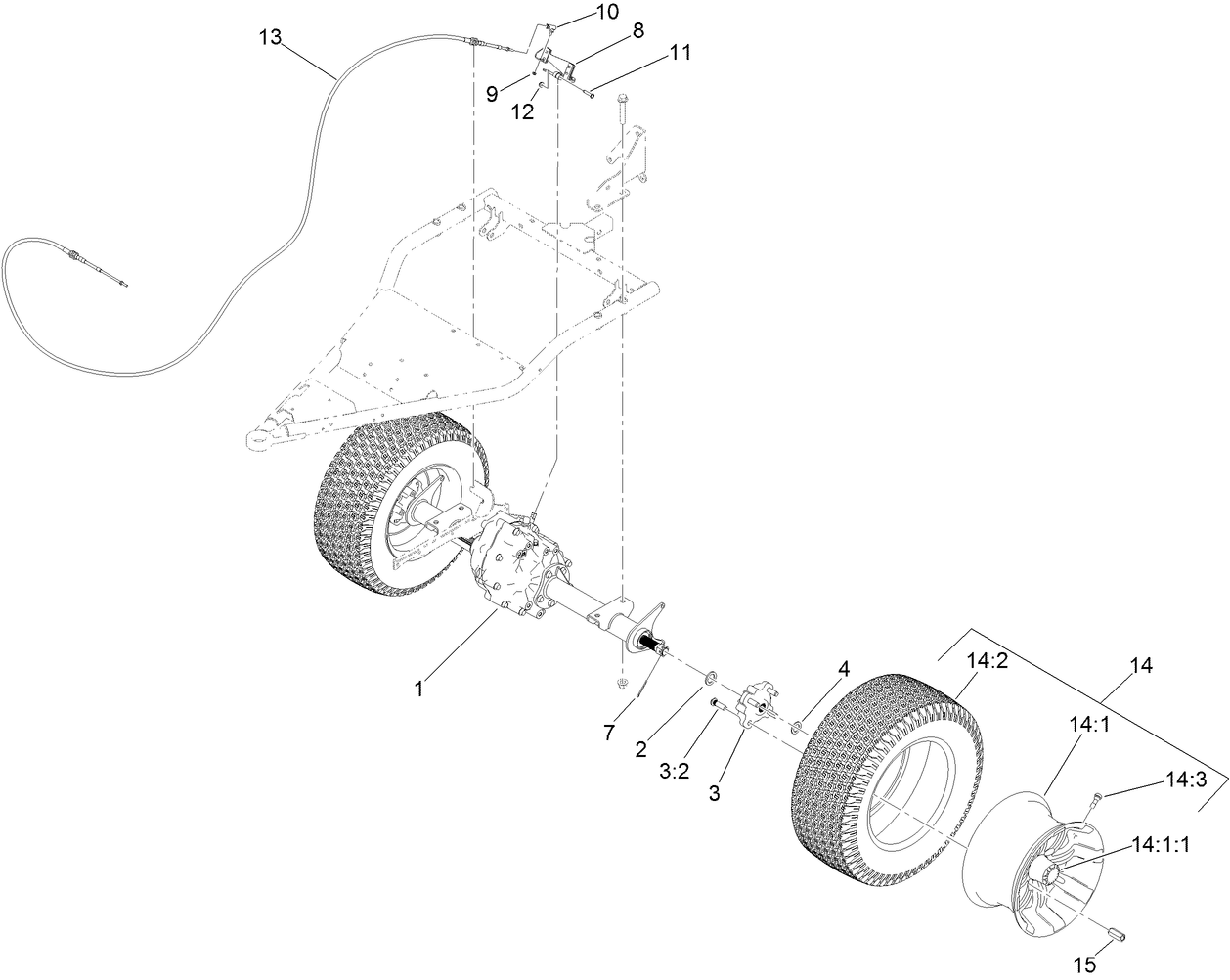 Rear Wheel and Transaxle Assembly