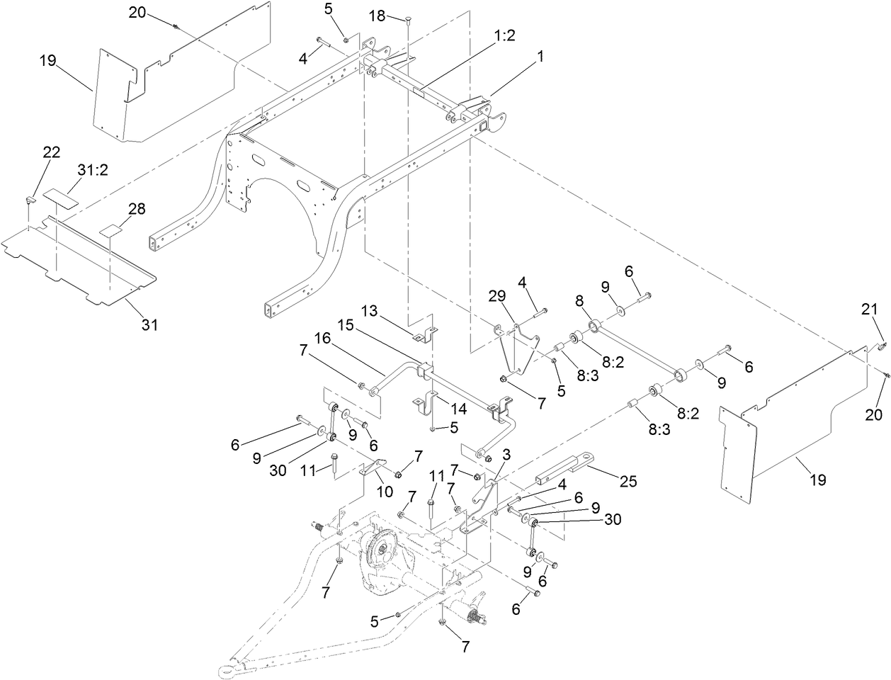 Rear Frame and Suspension Assembly