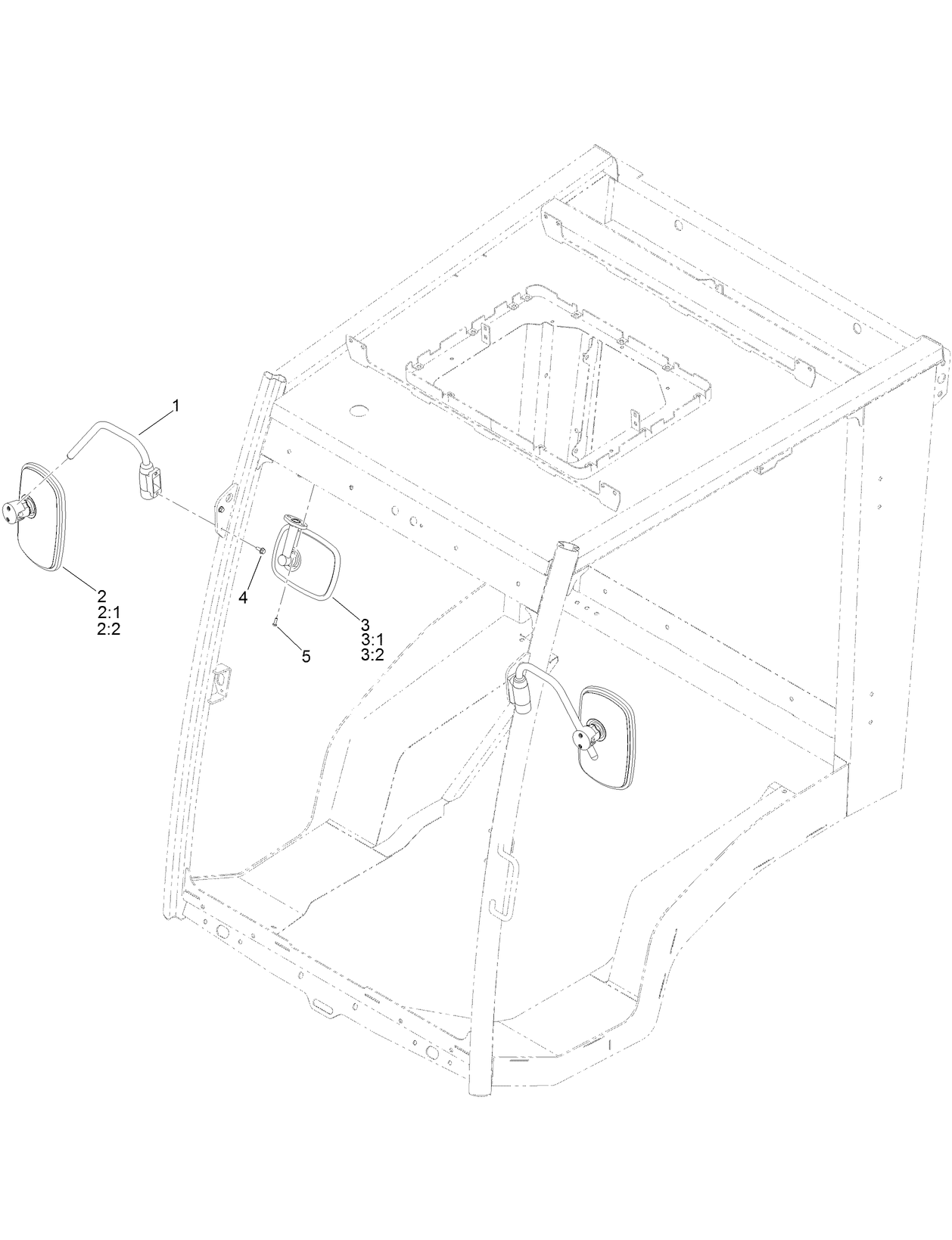 Cab Mirrors Assembly