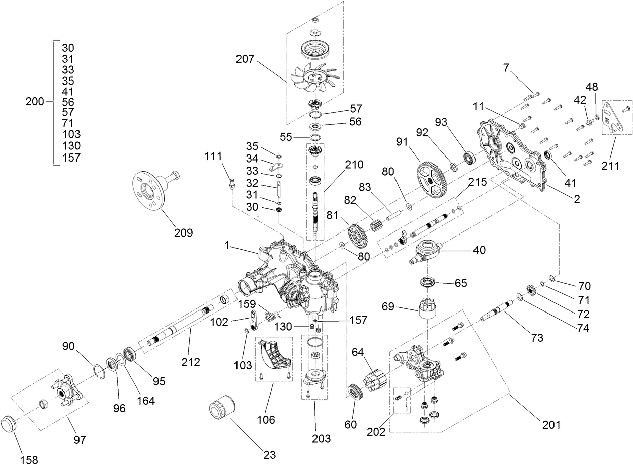 LH Transmission Assembly No. 139-1521