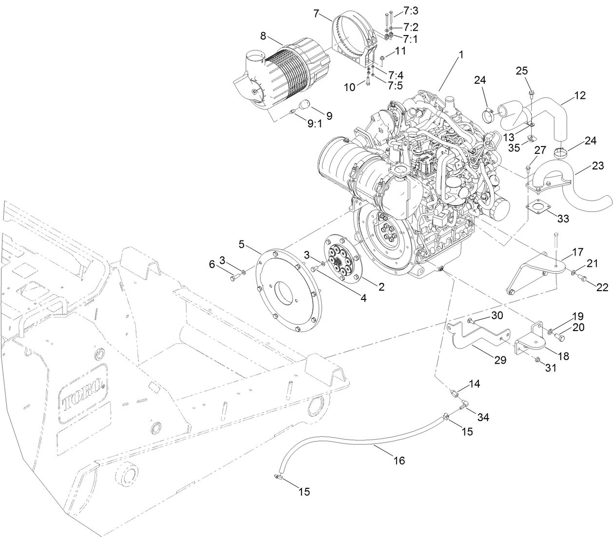 Engine and Air Cleaner Assembly