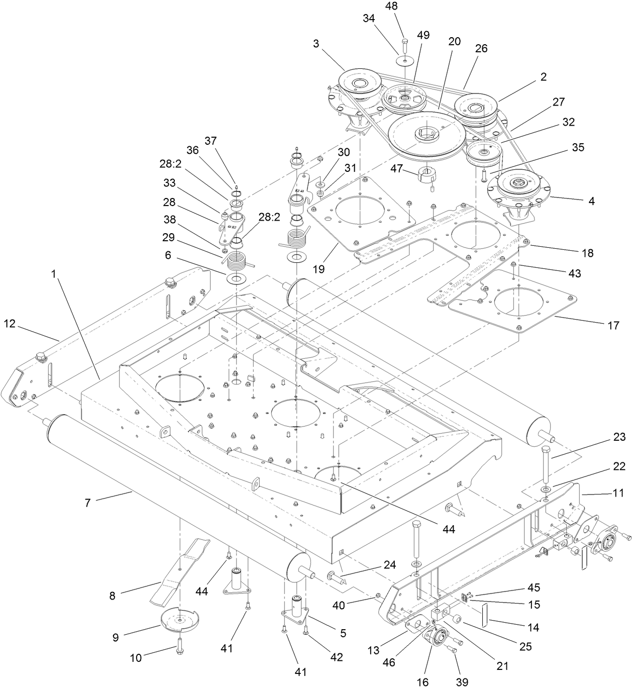 Blade, Pulley and Spindle Assembly