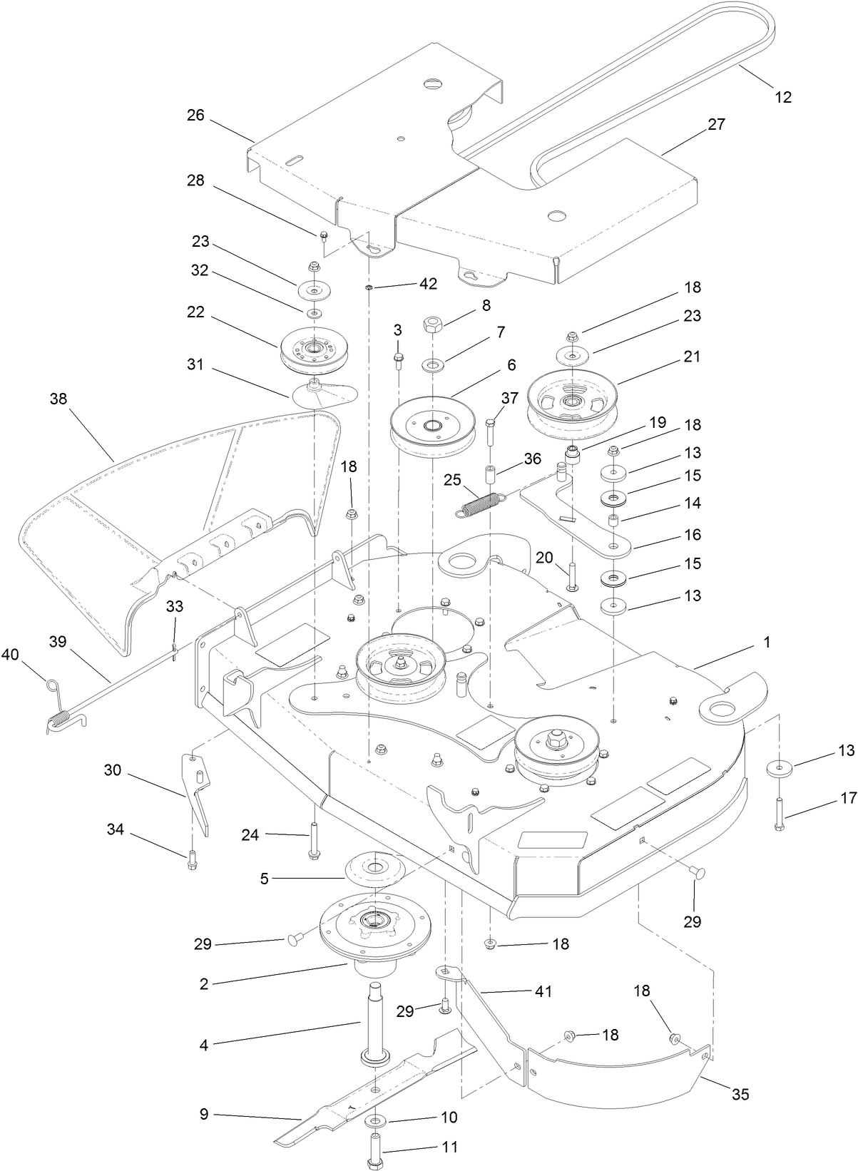 36 Inch Deck Assembly