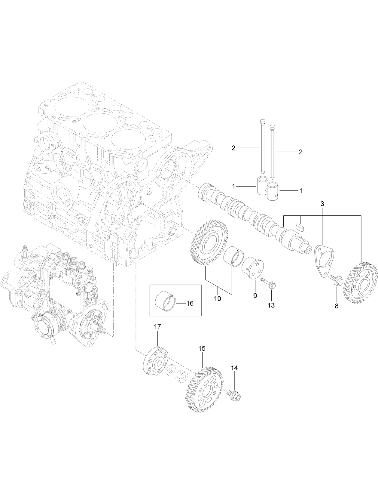 Camshaft and Driving Gear Assembly