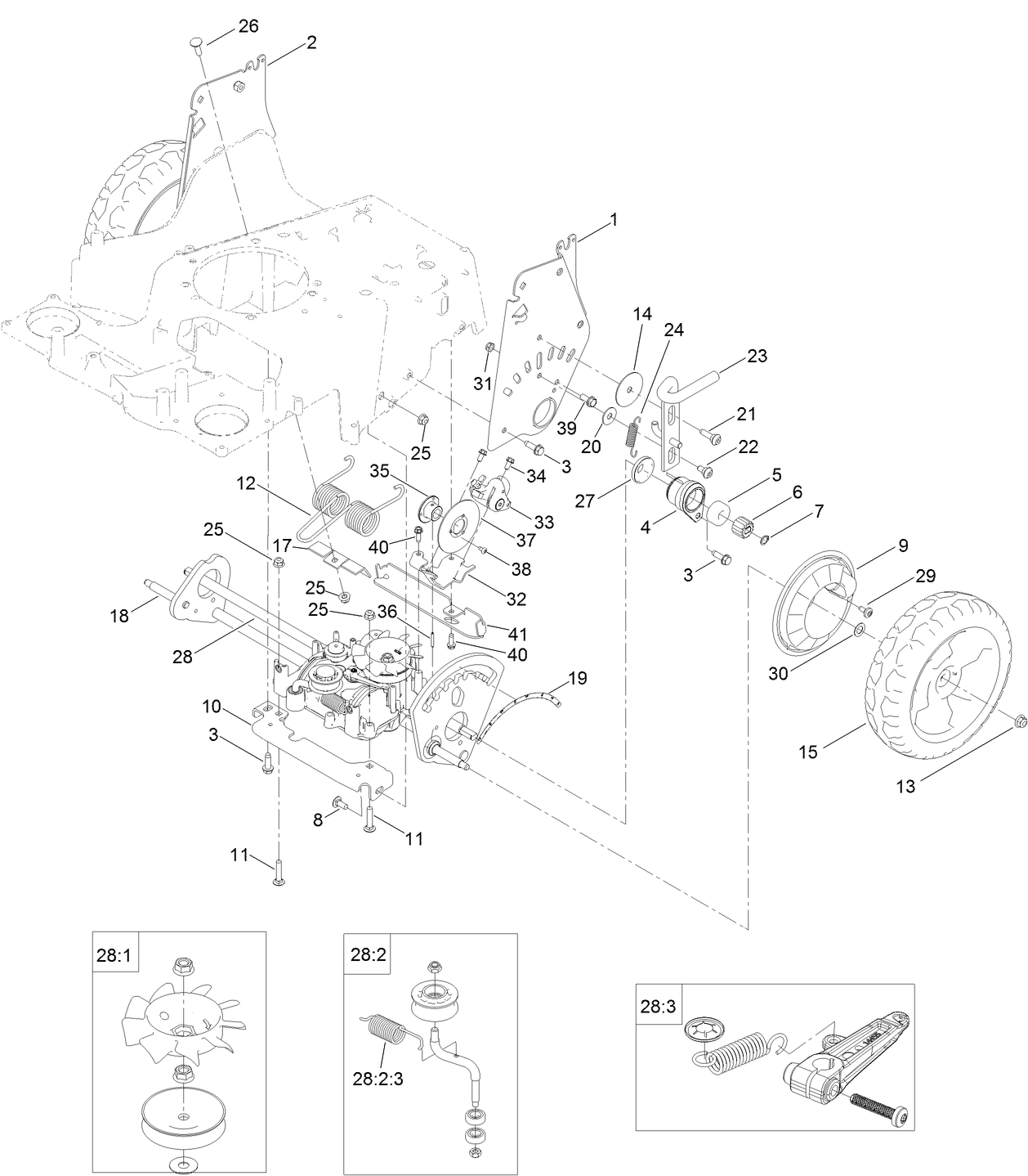 Traction and Height-of-Cut Assembly