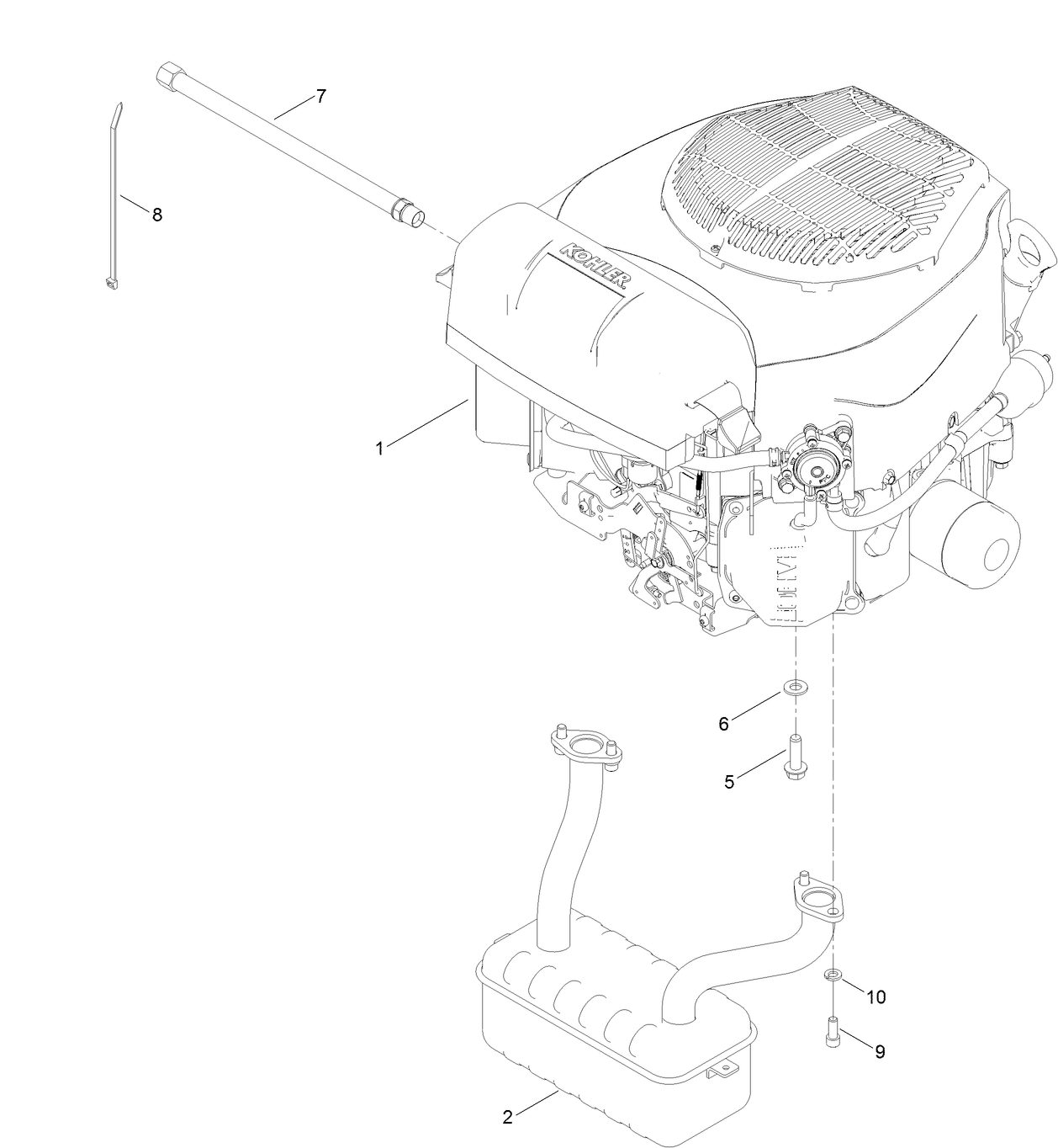 Engine and Muffler Assembly