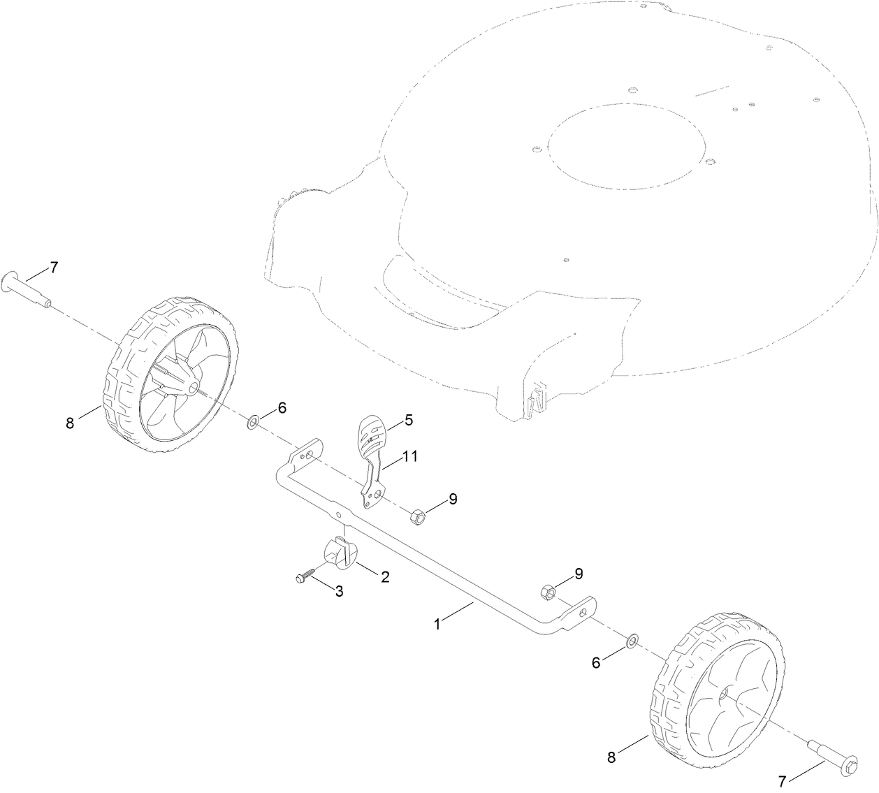 Front Wheel and Height-of-Cut Assembly