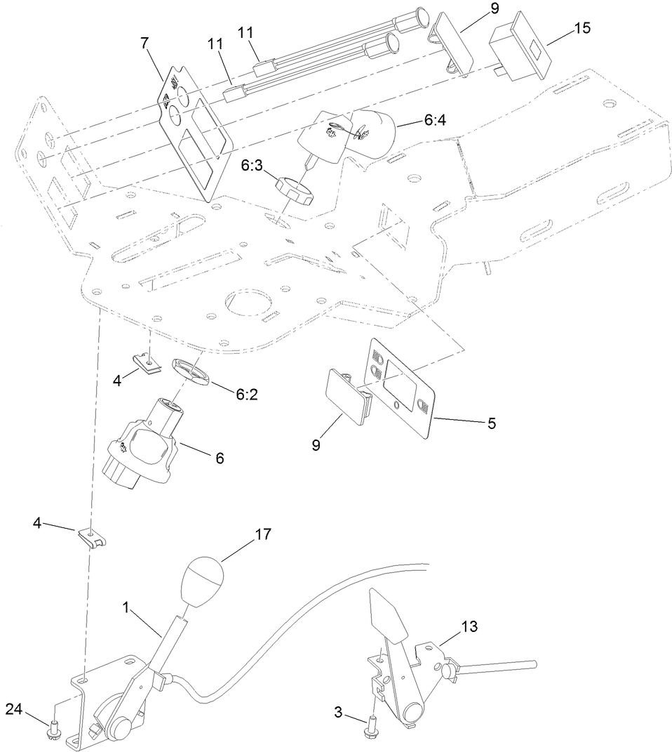 Ignition, Throttle and Choke Control Assembly