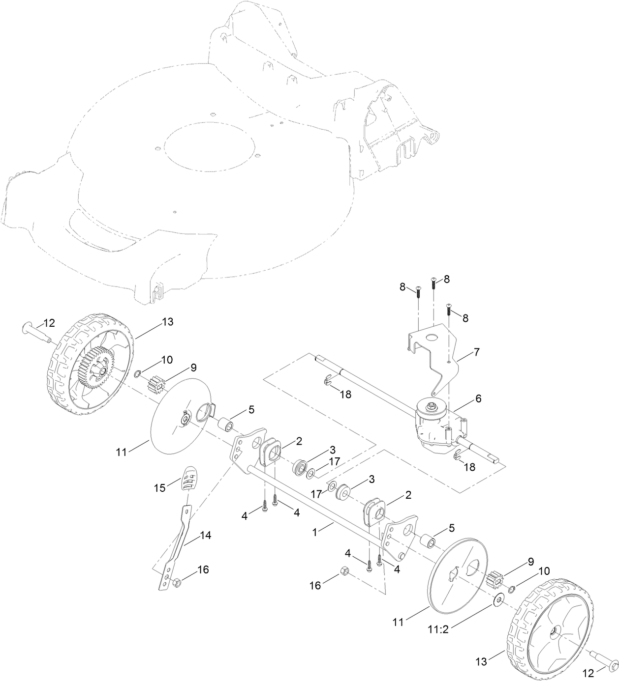 Transmission and Rear Wheel Assembly