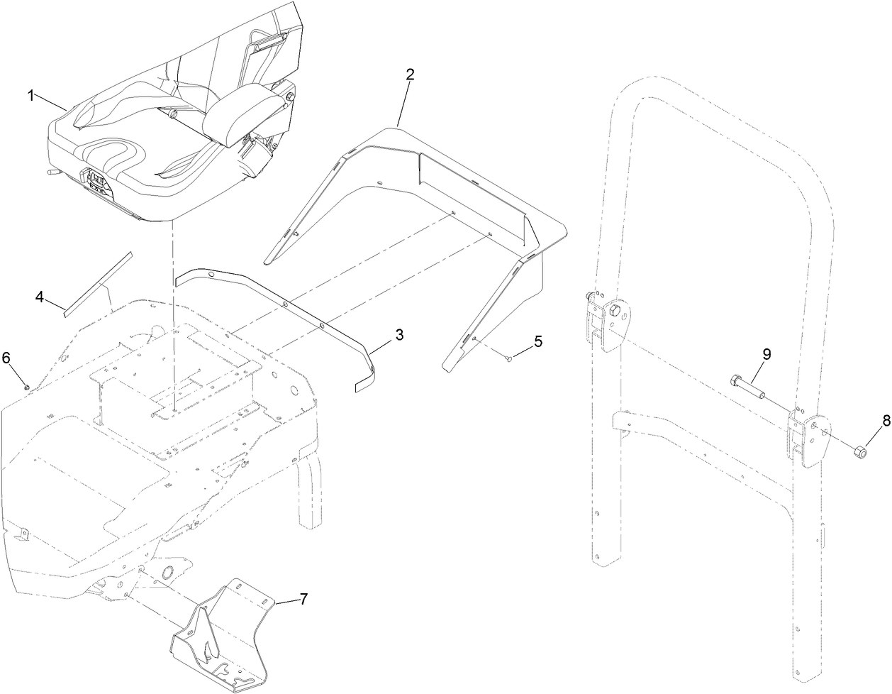 Seat, Firewall and Step Mount Assembly