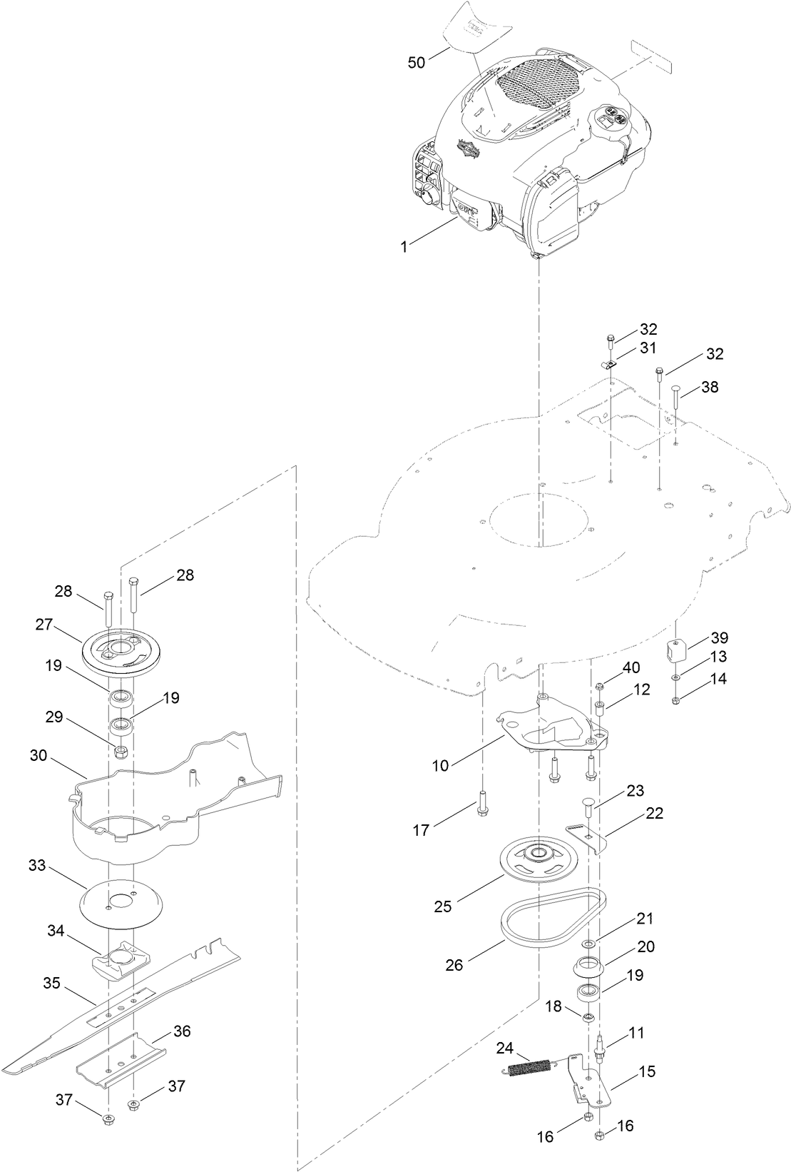 Engine and Blade Assembly