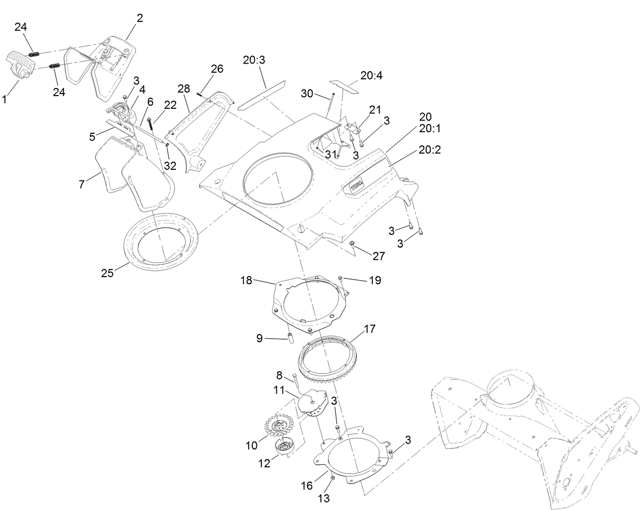 Shroud and Chute Assembly