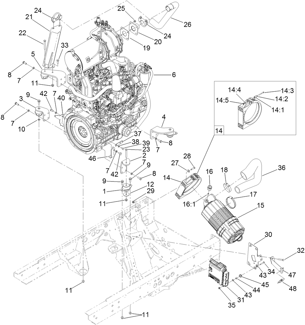 Engine and Air Cleaner Assembly