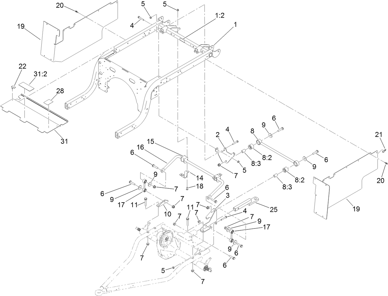 Rear Frame and Suspension Assembly