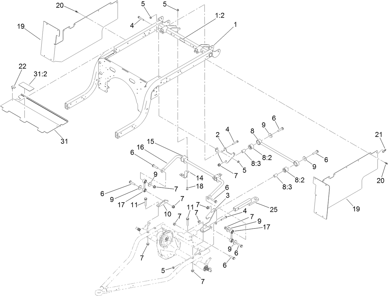 Rear Frame and Suspension Assembly