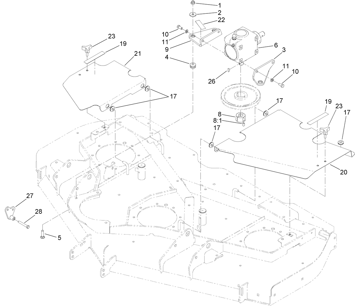 Deck Cover and Gearbox Assembly