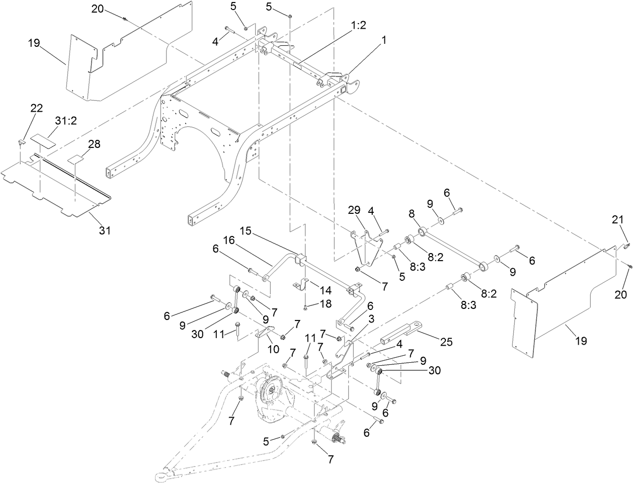 Rear Frame and Suspension Assembly