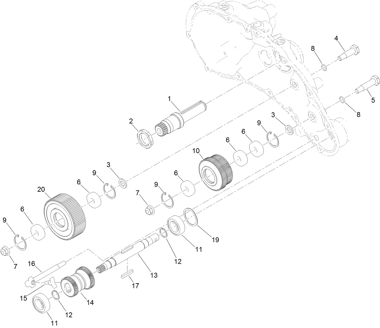 Transmission Gearbox Assembly No. 130-6820  Reel Drive Assembly