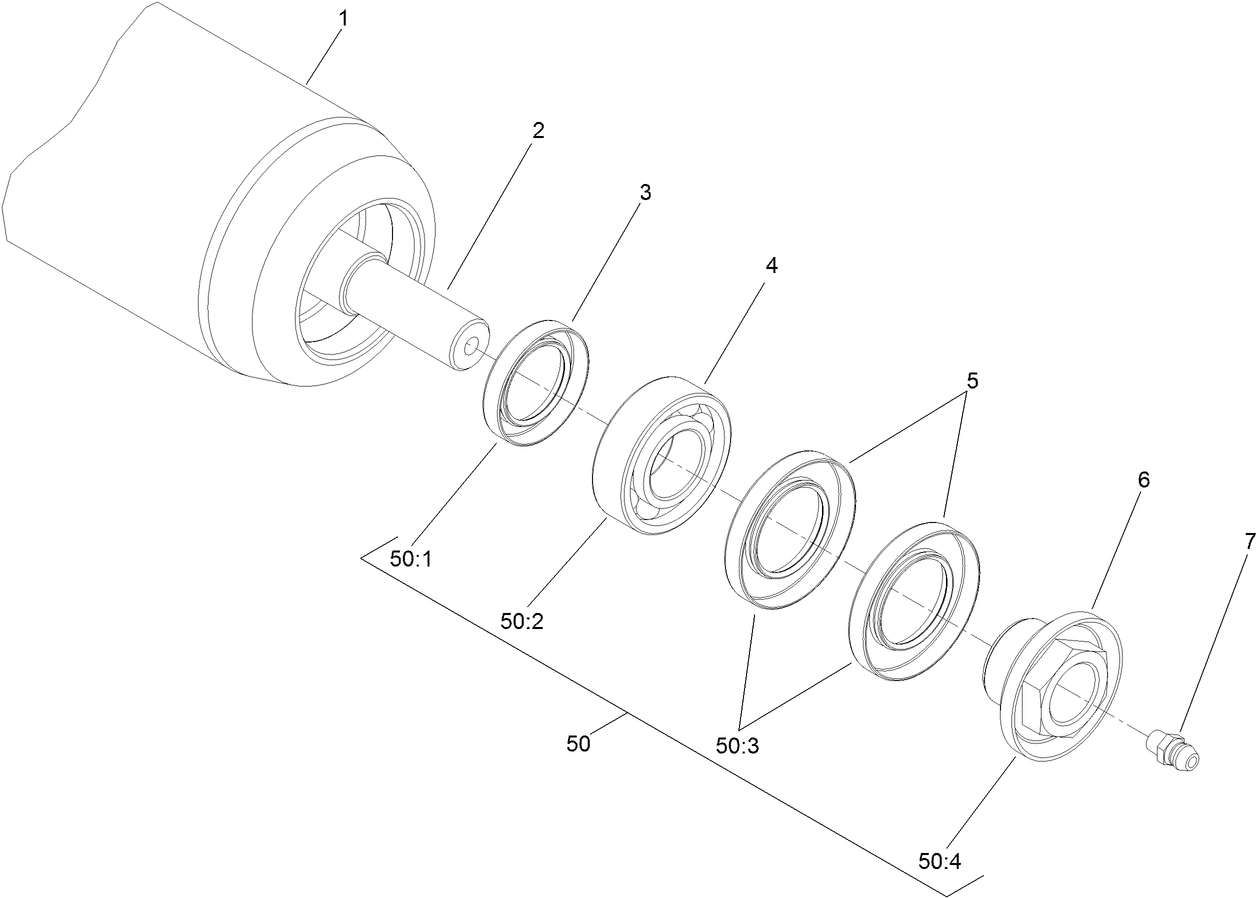 Long Rear Roller ASM Assembly No. 137-6126